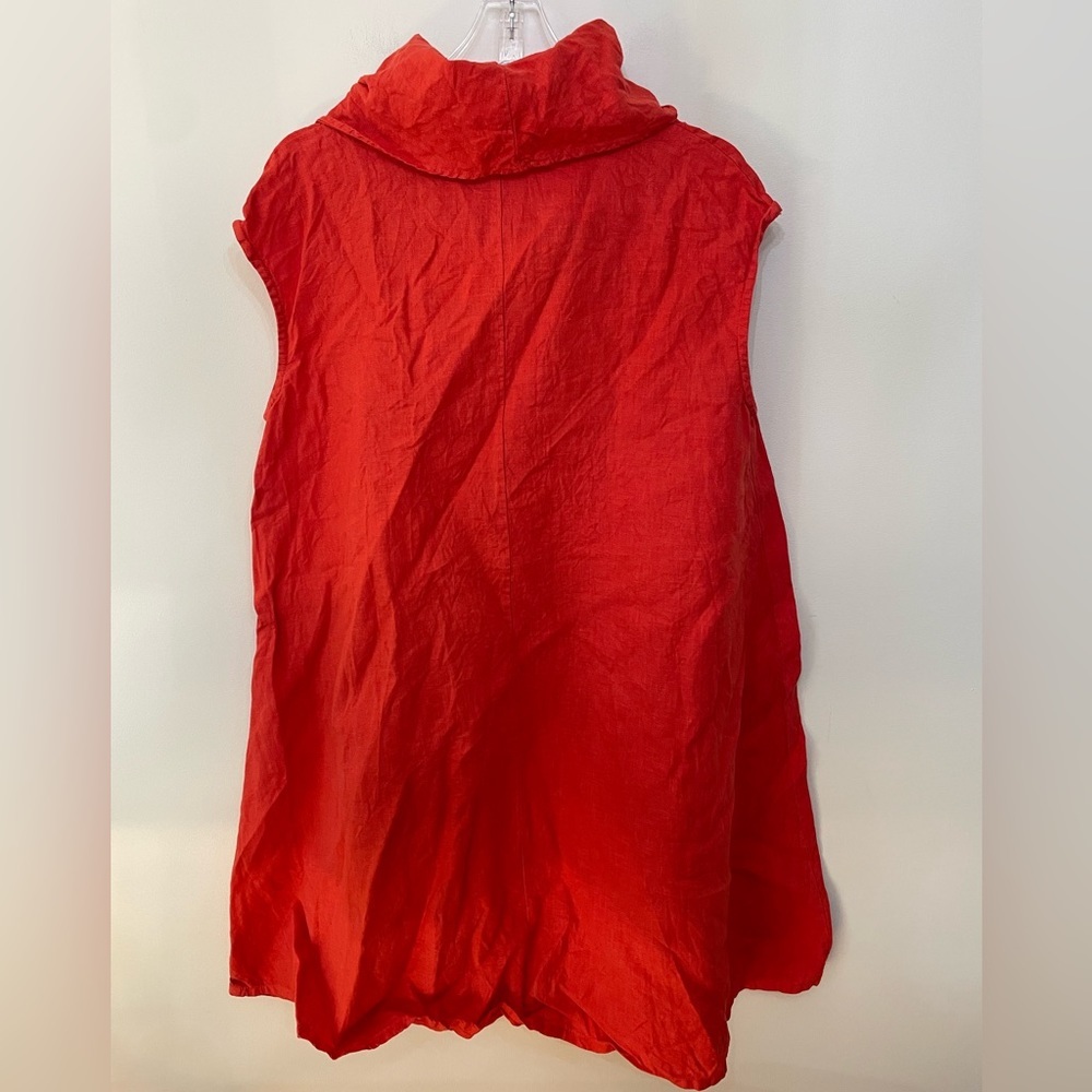 Bryn Walker 100% Linen Cowl Neck Oversized Dress Coral Women’s Sz S Sleeveless - Picture 6 of 9